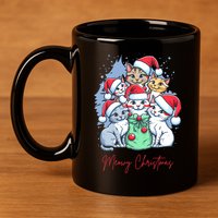 Meowy Christmas Cat Lover Holiday 11oz C Handle Ceramic Mug