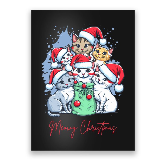 Meowy Christmas Cat Lover Holiday Poster