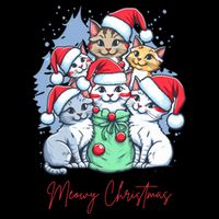 Meowy Christmas Cat Lover Holiday Poster