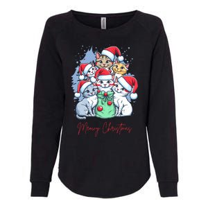 Meowy Christmas Cat Lover Holiday Womens California Wash Sweatshirt