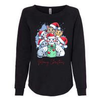 Meowy Christmas Cat Lover Holiday Womens California Wash Sweatshirt