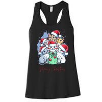 Meowy Christmas Cat Lover Holiday Women's Racerback Tank