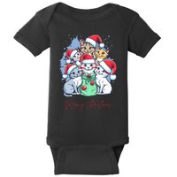 Meowy Christmas Cat Lover Holiday Baby Bodysuit