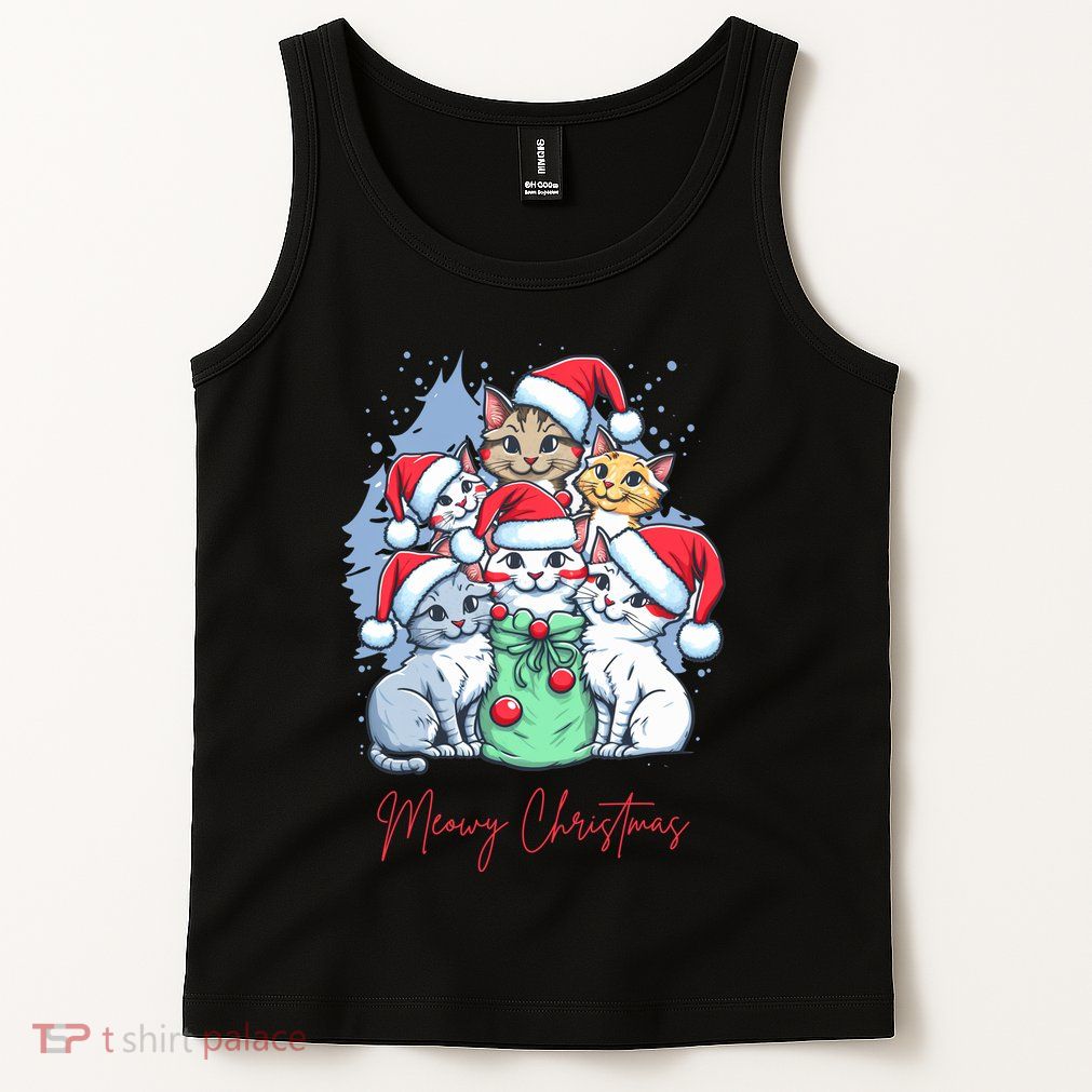 Meowy Christmas Cat Lover Holiday Tank Top
