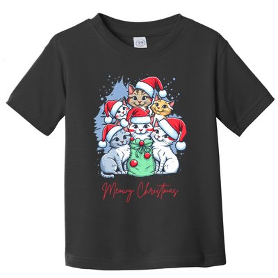 Meowy Christmas Cat Lover Holiday Toddler T-Shirt