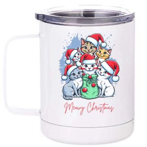 Meowy Christmas Cat Lover Holiday 12 oz Stainless Steel Tumbler Cup