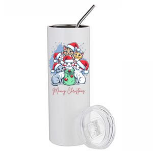 Meowy Christmas Cat Lover Holiday Stainless Steel Tumbler