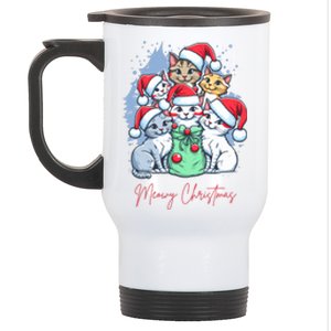 Meowy Christmas Cat Lover Holiday Stainless Steel Travel Mug