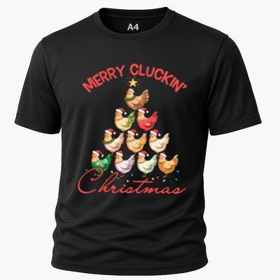 Merry Cluckin Christmas Holiday Chicken Christmas Tree Performance Shirt