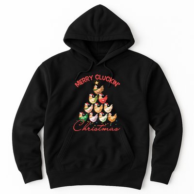 Merry Cluckin Christmas Holiday Chicken Christmas Tree Hoodie