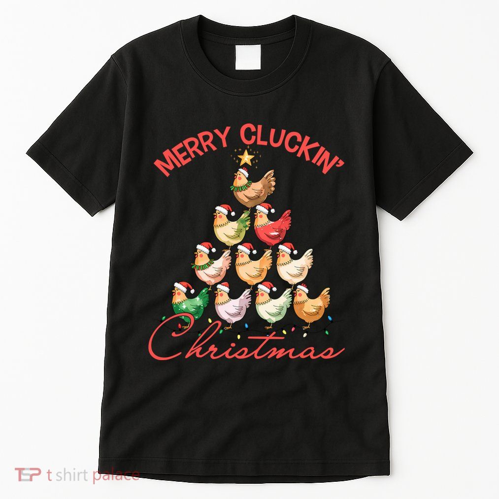 Merry Cluckin Christmas Holiday Chicken Christmas Tree Tall T-Shirt