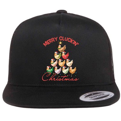 Merry Cluckin Christmas Holiday Chicken Christmas Tree Flatbill Hat