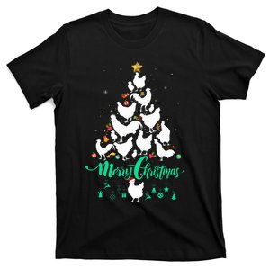 Merry Chickmas Christmas Chicken Tree Funny T-Shirt