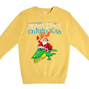 Merry Cajun Christmas YaLl Funny Louisiana Bayou Xmas Premium Crewneck Sweatshirt