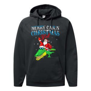 Merry Cajun Christmas YaLl Funny Louisiana Bayou Xmas Performance Fleece Hoodie