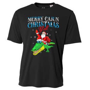 Merry Cajun Christmas YaLl Funny Louisiana Bayou Xmas Cooling Performance Crew T-Shirt