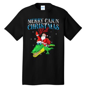 Merry Cajun Christmas YaLl Funny Louisiana Bayou Xmas Tall T-Shirt