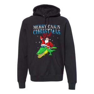 Merry Cajun Christmas YaLl Funny Louisiana Bayou Xmas Premium Hoodie