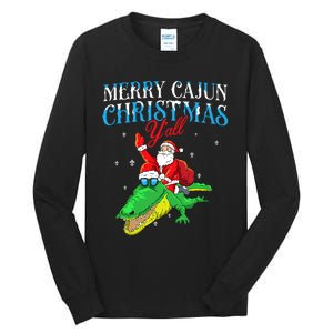 Merry Cajun Christmas YaLl Funny Louisiana Bayou Xmas Tall Long Sleeve T-Shirt