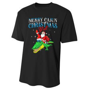 Merry Cajun Christmas YaLl Funny Louisiana Bayou Xmas Performance Sprint T-Shirt