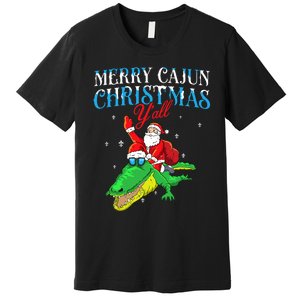 Merry Cajun Christmas YaLl Funny Louisiana Bayou Xmas Premium T-Shirt