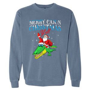 Merry Cajun Christmas YaLl Funny Louisiana Bayou Xmas Garment-Dyed Sweatshirt