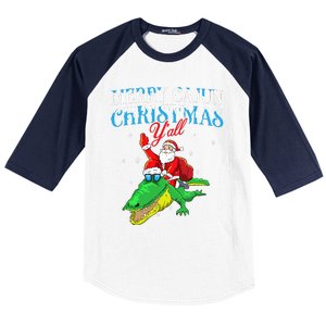 Merry Cajun Christmas YaLl Funny Louisiana Bayou Xmas Baseball Sleeve Shirt