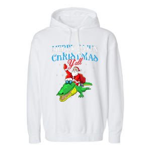 Merry Cajun Christmas YaLl Funny Louisiana Bayou Xmas Garment-Dyed Fleece Hoodie