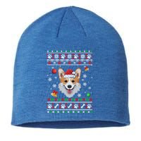 Merry Corgmas Christmas Ugly Xmas Corgi Santa Hat Funny Gift Sustainable Beanie