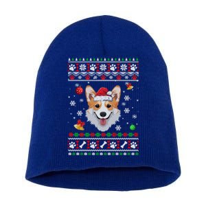 Merry Corgmas Christmas Ugly Xmas Corgi Santa Hat Funny Gift Short Acrylic Beanie