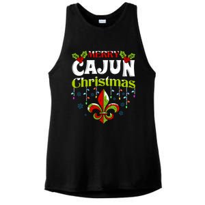 Merry Cajun Christmasnew Orleans Louisiana Bayou Xmas Long Sleeve Ladies PosiCharge Tri-Blend Wicking Tank