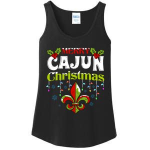 Merry Cajun Christmasnew Orleans Louisiana Bayou Xmas Long Sleeve Ladies Essential Tank