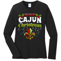 Merry Cajun Christmasnew Orleans Louisiana Bayou Xmas Long Sleeve Ladies Long Sleeve Shirt