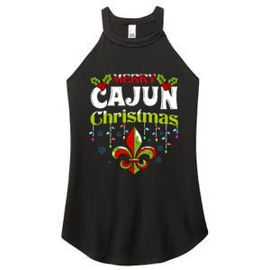 Merry Cajun Christmasnew Orleans Louisiana Bayou Xmas Long Sleeve Women's Perfect Tri Rocker Tank