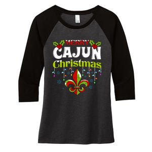 Merry Cajun Christmasnew Orleans Louisiana Bayou Xmas Long Sleeve Women's Tri-Blend 3/4-Sleeve Raglan Shirt