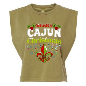 Merry Cajun Christmasnew Orleans Louisiana Bayou Xmas Long Sleeve Garment-Dyed Women's Muscle Tee