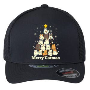 Merry Catmas Cat Lover Christmas Long Sleeve Flexfit Unipanel Trucker Cap