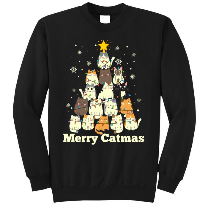 Merry Catmas Cat Lover Christmas Long Sleeve Sweatshirt