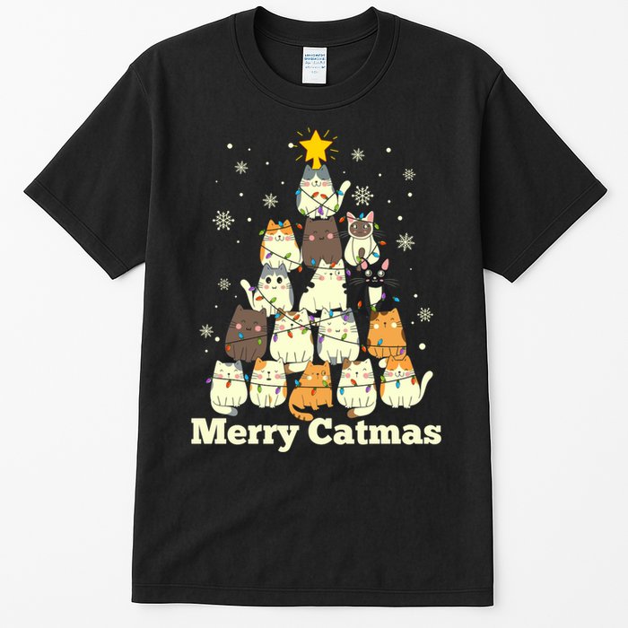 Merry Catmas Cat Lover Christmas Long Sleeve Tall T-Shirt