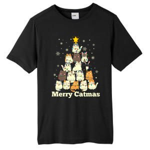 Merry Catmas Cat Lover Christmas Long Sleeve Tall Fusion ChromaSoft Performance T-Shirt