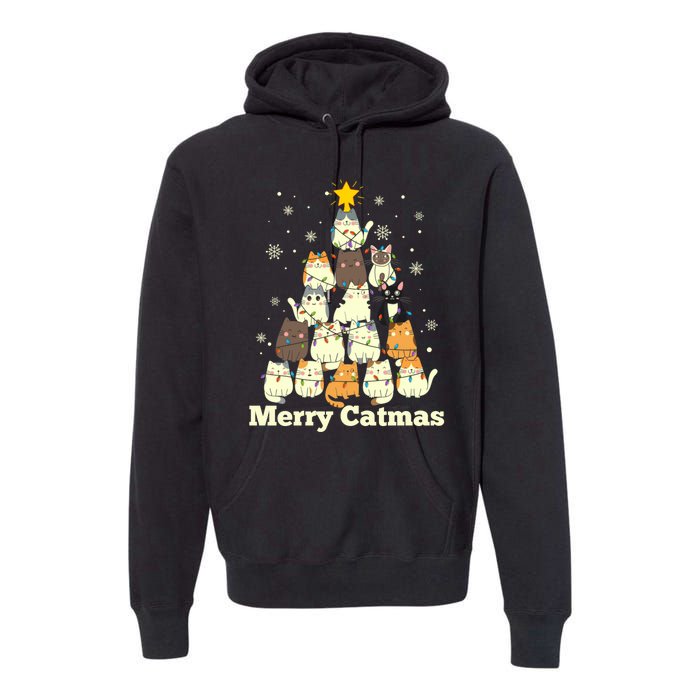 Merry Catmas Cat Lover Christmas Long Sleeve Premium Hoodie