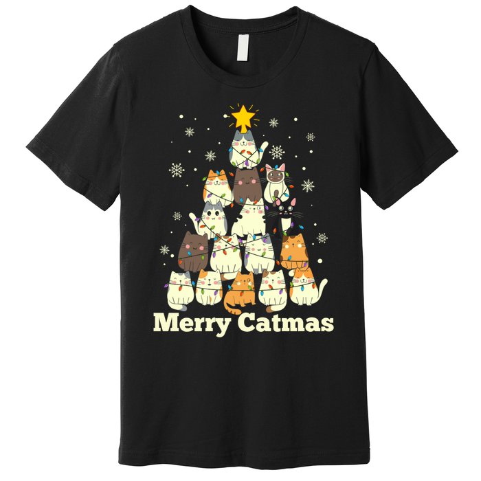 Merry Catmas Cat Lover Christmas Long Sleeve Premium T-Shirt