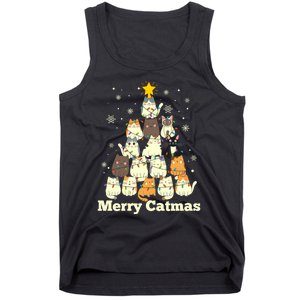 Merry Catmas Cat Lover Christmas Long Sleeve Tank Top