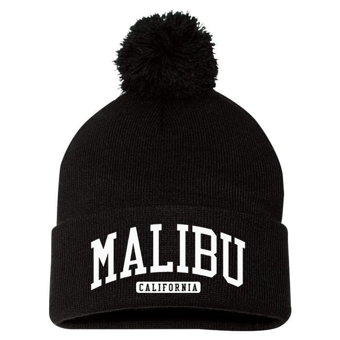 Malibu California CA College Pom Pom 12in Knit Beanie