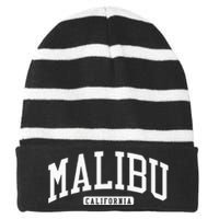 Malibu California CA College Striped Beanie with Solid Band