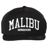 Malibu California CA College Wool Snapback Cap