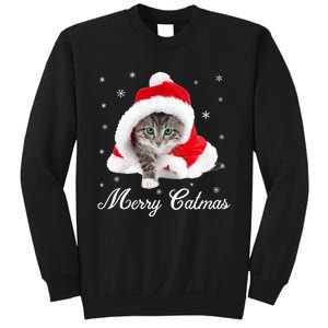 Merry Catmas Cute Cat Kitten Santa Hat Christmas Gift Funny Sweatshirt