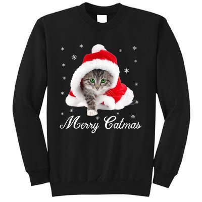 Merry Catmas Cute Cat Kitten Santa Hat Christmas Gift Funny Sweatshirt