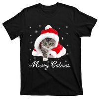 Merry Catmas Cute Cat Kitten Santa Hat Christmas Gift Funny T-Shirt