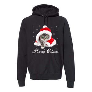 Merry Catmas Cute Cat Kitten Santa Hat Christmas Gift Funny Premium Hoodie